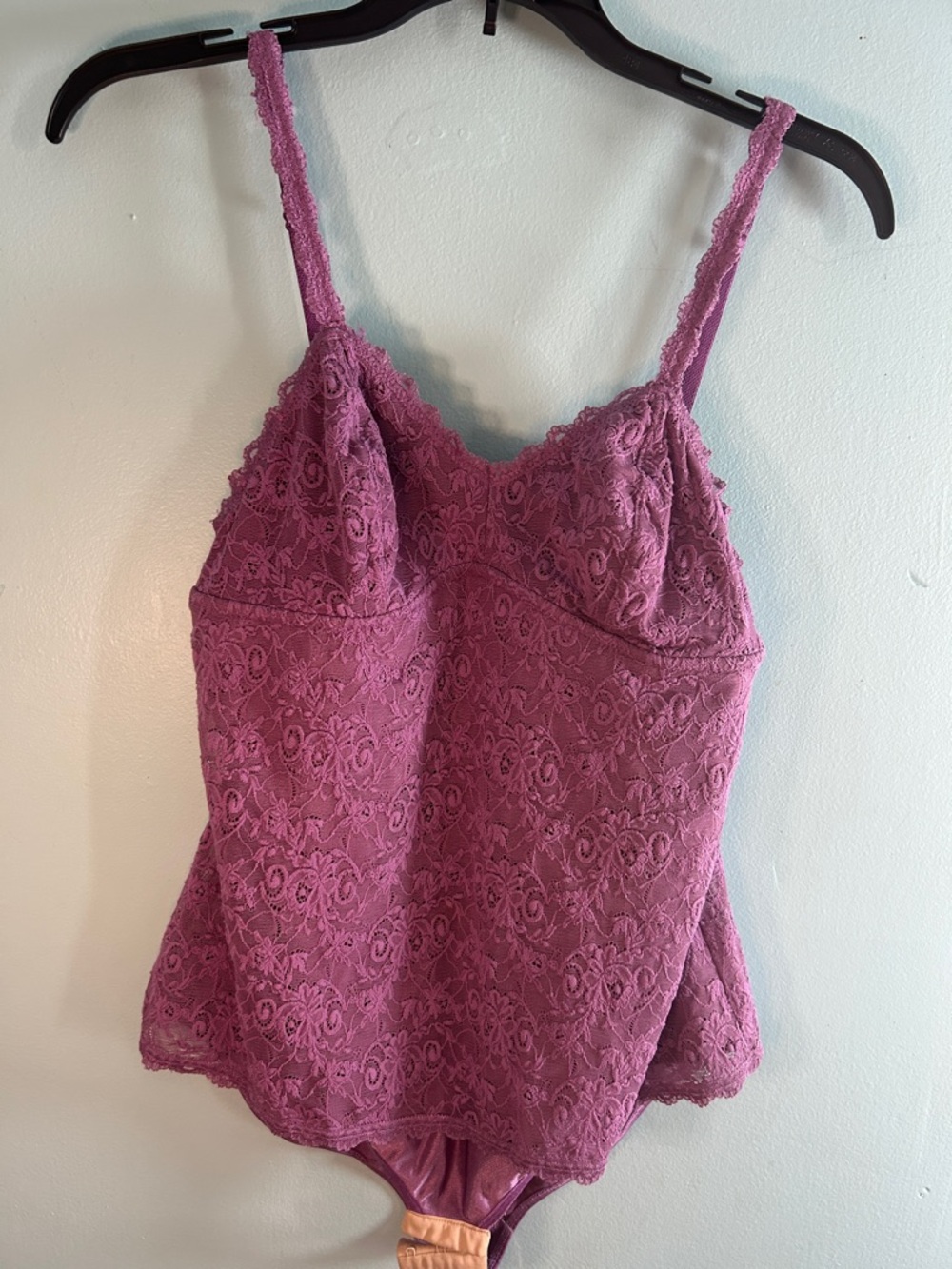 Xhilaration Lace Camisole Bodysuit in Mauve Pink